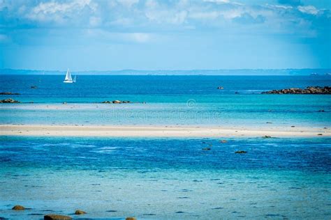 Turquoise Blue Waters In Bretagne In The Summer Stock Image Image Of