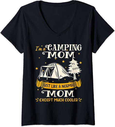 Womens Camping Mom Much Cooler Gift For Mom V Neck T Shirt Amazon Co