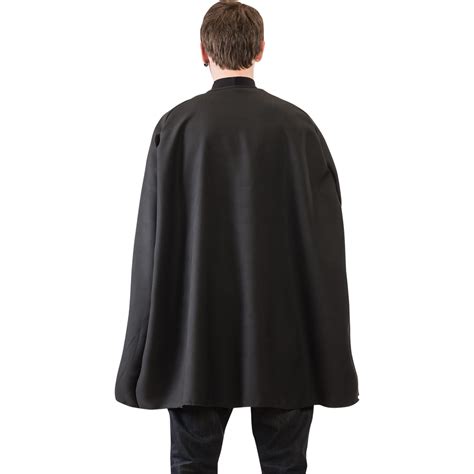 Mens Black Superhero Cape Costume Size One Size Fits Most