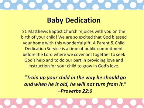 Baby Dedication St Matthews Baptist Church St Matthews Baptist