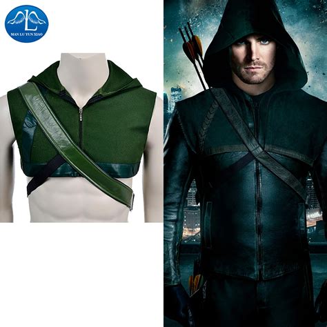 Manluyunxiao Men Superhero Oliver Queen Hoodies And Quiver Carnival