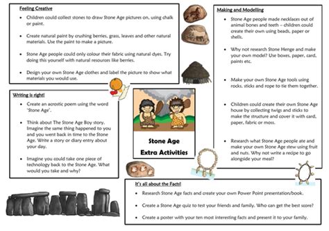Stone Age Extra Activities Teaching Resources
