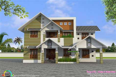 Modern Style Sloping Roof House Plan Homes Design Plans
