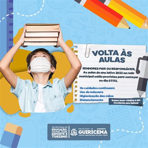 Comunicado EducaÇÃo Volta As Aulas InÍcio Ano Letivo 2022 Prefeitura Municipal De Guiricema