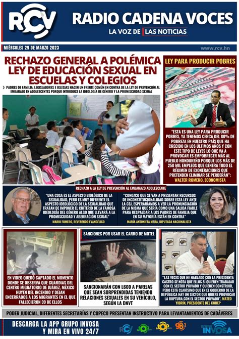 Rechazo General A La Polémica Ley De Educaciòn Sexual En Escuelas Y Colegios Rcv Honduras