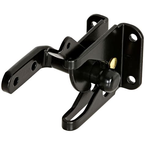 National Hardware N101 337 Out Swinging Gate Latch With L Strike Black