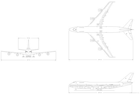 Boeing 747 200 Blueprints Free Outlines