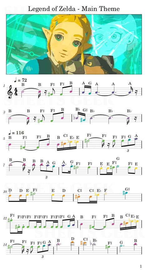 Legend Of Zelda Main Theme Easy Sheet Music