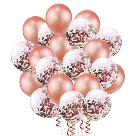 This bouquet features 3 blush pink foil balloons with 'happy birthday' in rose gold, 2 rose gold foil balloons, and orange, blue, and red latex balloons. 20pcs/set Rose Gold Balloon Birthday Baloon Confetti Rose ...