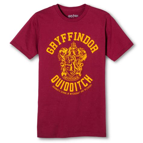 Mens Harry Potter Gryffindor Quidditch Team T Shirt Burgundy Xxl
