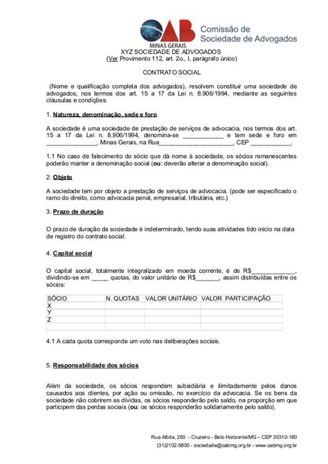 Modelo De Contrato Social