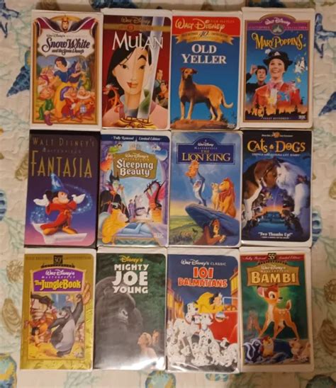 WALT DISNEY 12 VHS Movies Snow White Lion King Jungle Book More