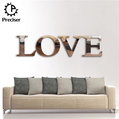 Preciser 11pcs Love Letter Hearts Diy Patterns Tv Background Decor Mirror Surface Crystal Wall