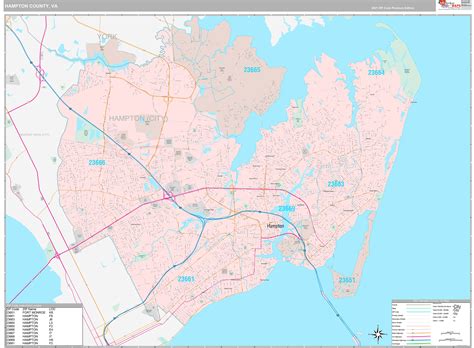 Hampton County, VA Wall Map Premium Style by MarketMAPS - MapSales.com