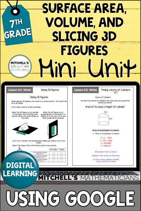 Unit 11 volume and surface area homework 4 answer key surface area task cards (prisms, cylinders, pyramids, cones) this activity includes 20 task cards in which students will practice finding the surface area of the following figures: 7th Grade Distance Learning Surface Area, Volume, & Slicing 3D Shapes Mini Unit in 2020 ...