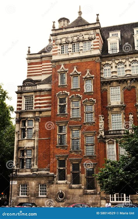 Old Beautiful Edwardian House Made From Red Brick In The Centre Of