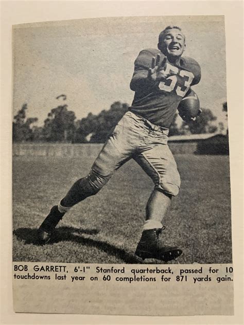 Bob Garrett Stanford Indians Cardinal 1953 Sands Football Pictorial Co Panel Rare Ebay
