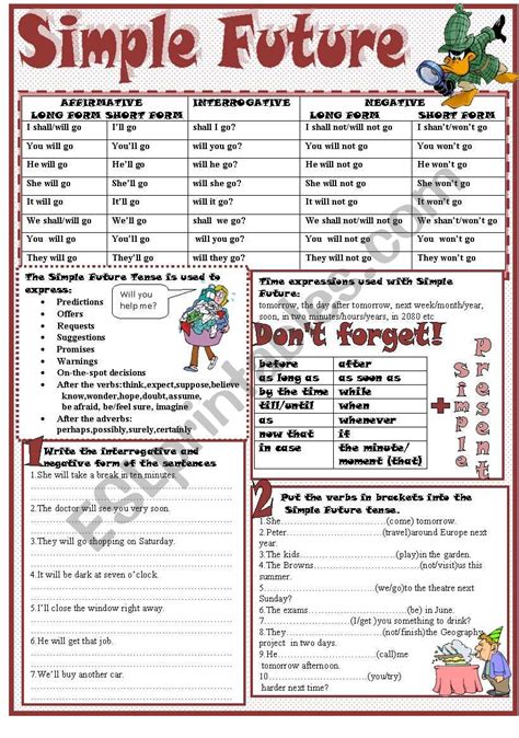 simple future worksheet grammar worksheets worksheets