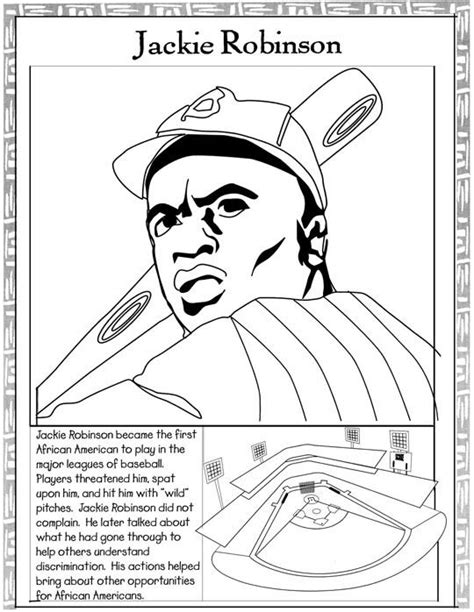 Many of the pioneers were farmers. Jackie Robinson Coloring Page | teaching-black history ...