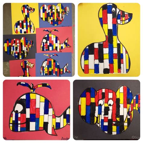 Piet Mondrian Style Animal Art Lesson Visual Arts Lesson Plan