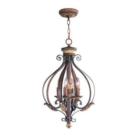 Livex Lighting Providence 4 Light Verona Bronze Pendant With Aged Gold Leaf Accents 8556 63