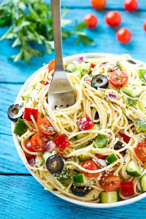 Spaghetti salad italian dressing cold spaghetti salad recipes. This recipe for spaghetti salad is a unique pasta salad ...