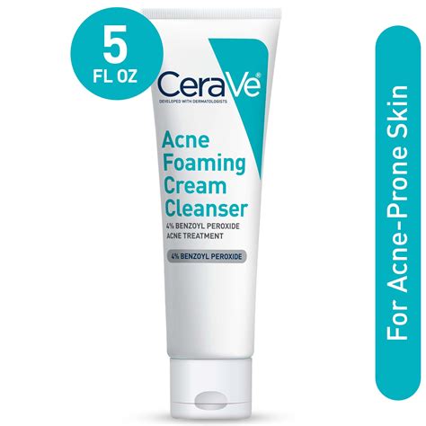 Buy Cerave Acne Foaming Cream Face Cleanser Acne Treatment Face Wash With Benzoyl Peroxide