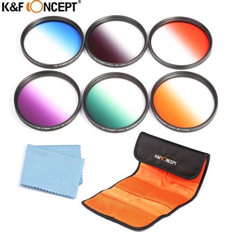 Kandf Concept 5258677277mm 6pcs Graduated Color Lens Filter Optical