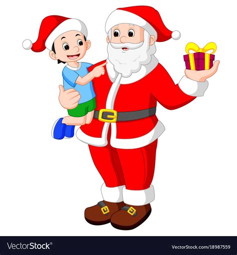 Santa Claus With Kids Royalty Free Vector Image