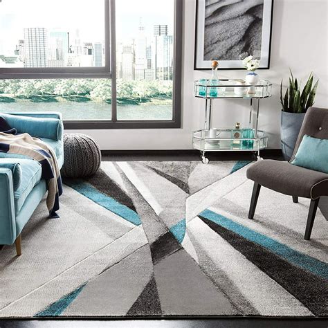 Safavieh Hollywood Collection Hlw710d Grey And Teal Mid Century Modern