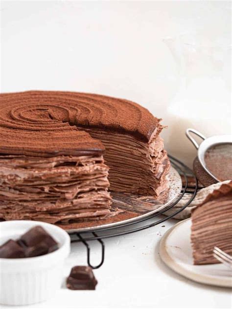 Chocolate Crepe Cake By Catherine Justdessertsau Quick Easy Recipe