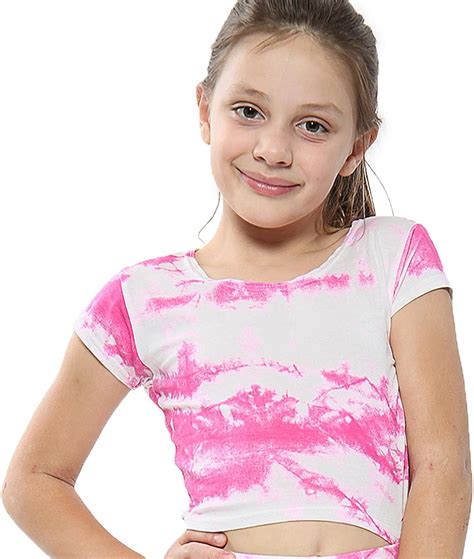 Girls Top Kids Tops Tie Dye Print Pink Fahsion Trendy T