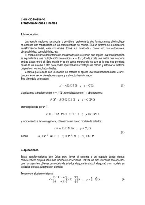 Pdf Ejercicio Resuelto Transformaciones Linealesdea Unsj Edu Ar Hot