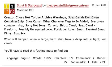 Theres Already Fanfic About The Ever Given Ship In The Suez Canal