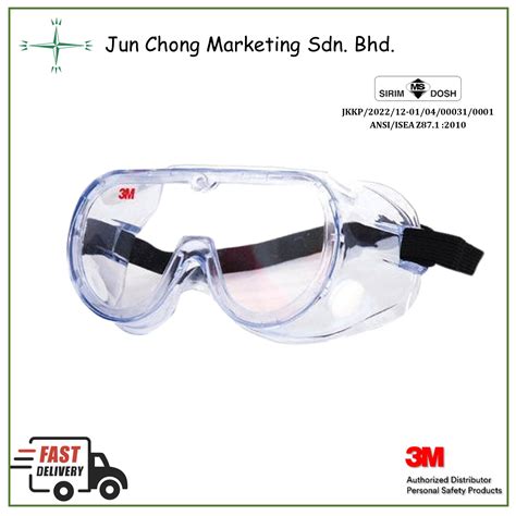 3m 1621 Safety Goggles For Splash With Anti Fog Lens