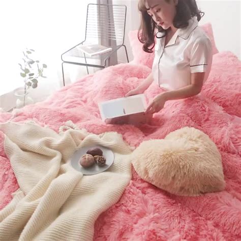 Luxury Velvet Plush Shaggy Ultra Soft Crystal Velvet Duvet Cover Fluffy Bed Sets Fluffy