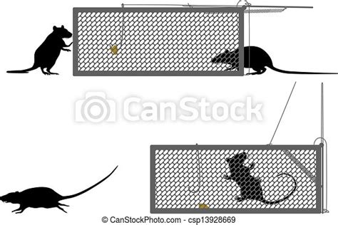 Humane Rat Trap Editable Vector Illustration Of A Rat Getting Caught