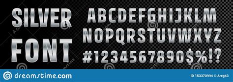 Silver Font Numbers And Letters Alphabet Typography Vector Chrome