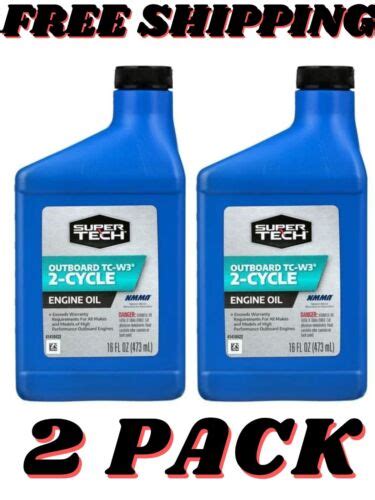 Super Tech Tc W3 Outboard 2 Cycle Engine Oil 16 Oz Bottle 2 Pack Ebay