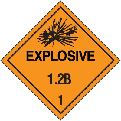 Explosive B Hazard Class Material Shipping Labels