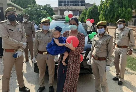 One Year Old Girl Gets Surprise Bday Ts From Cops In Mathura