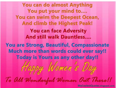 Get unique inspirational womens day quotes to celebrate international women's day on monday, march 8th this year. International Womens Day Quotes. QuotesGram