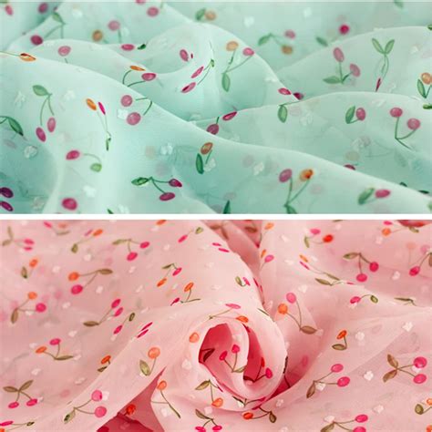 buy chiffon lace fabrics printed floral allover flower printing pink soft sheer