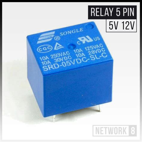 Relay 5v 12v Dc 5 Pin Kaki 10a 05vdc 12vdc 5 12 Volt Lazada Indonesia