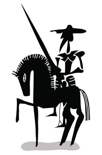 Black And White Don Quixote Stock Illustration Download Image Now