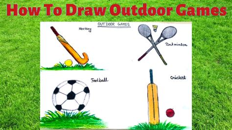 How To Draw Outdoor Games Ll Outdoor Games Drawing Ll Easy Painting Of
