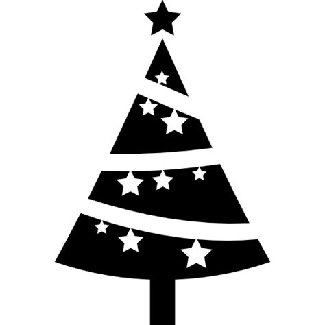 Icone gratuite di christmas tree shape in vari stili di design ui per progetti di grafica web e mobile. Christmas tree ornamented with stars - Free shapes icons