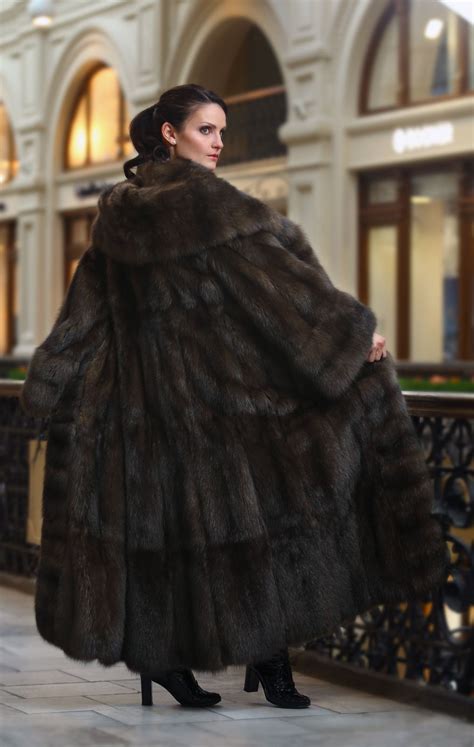 long dark sable fur coat sable fur coat fur fashion fur coat