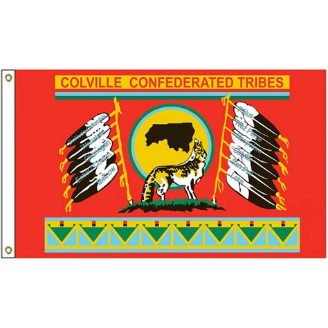 Nat 3×5 Cct 3′ X 5′ Colville Confederated Tribes Flag With Heading And