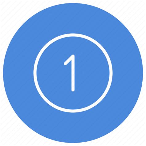 Blue Circle Filled Number One Round White Icon